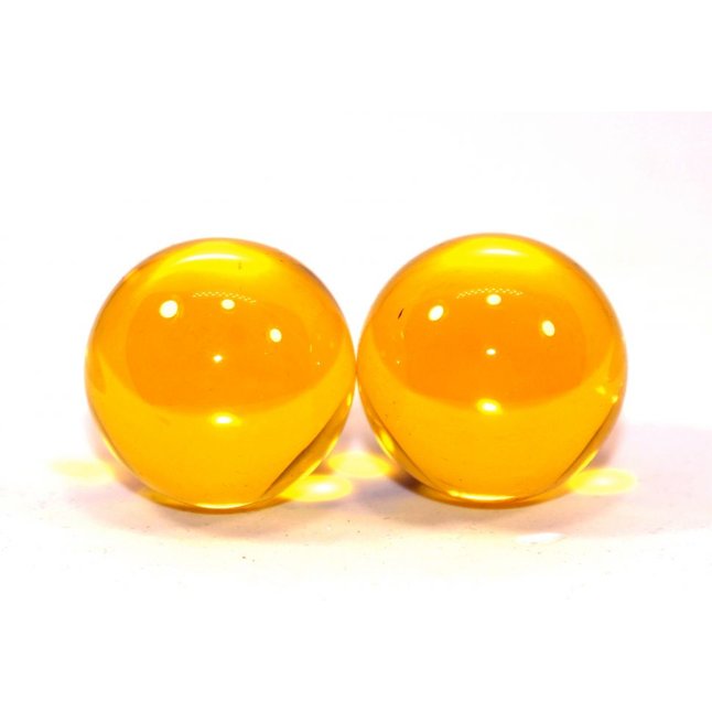 Желтые вагинальные шарики в силиконовой оболочке. Фотография 2.