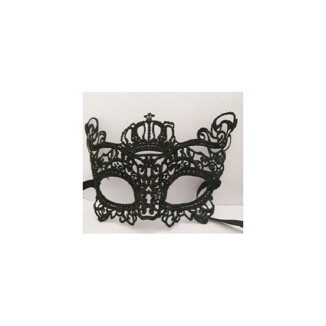 Кружевная маска в венецианском стиле с маленькой короной. Фотография 2.