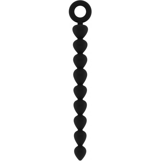 Чёрная анальная цепочка Bead Chain - 24,9 см - Mjuze. Фотография 2.