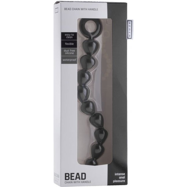 Чёрная анальная цепочка Bead Chain - 24,9 см - Mjuze. Фотография 3.