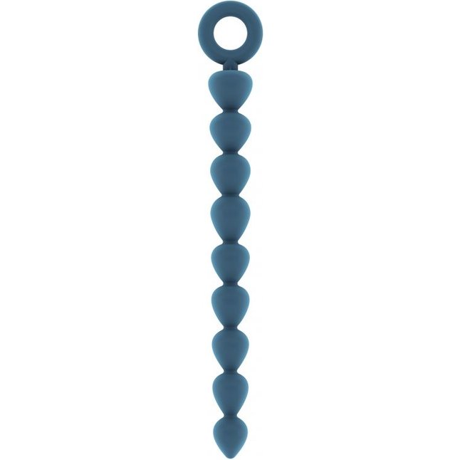 Синяя анальная цепочка Bead Chain - 24,9 см - Mjuze