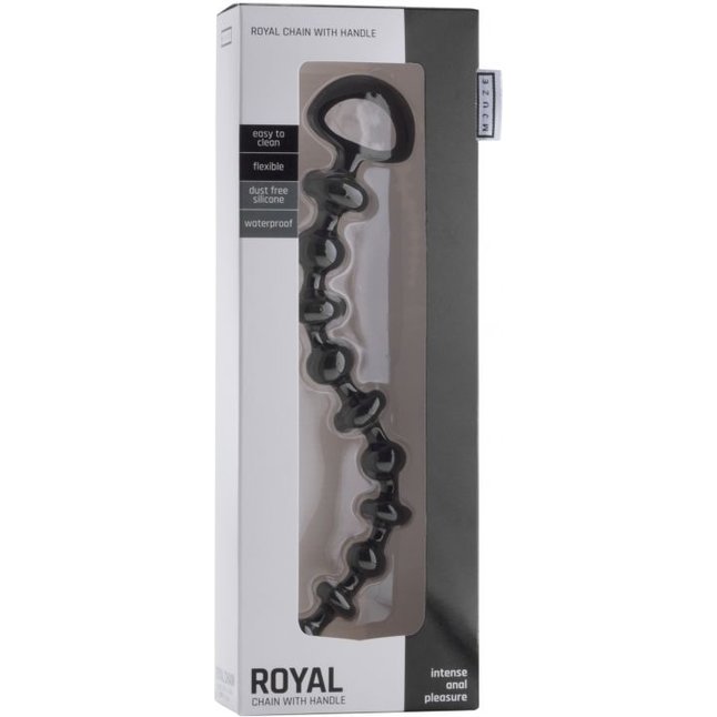 Чёрная анальная цепочка Royal Chain - 26 см - Mjuze. Фотография 3.