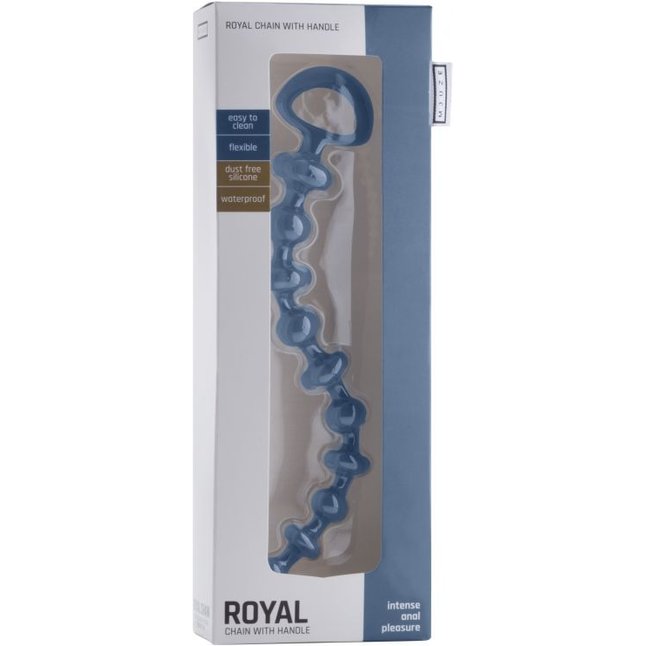 Синяя анальная цепочка Royal Chain - 26 см - Mjuze. Фотография 3.