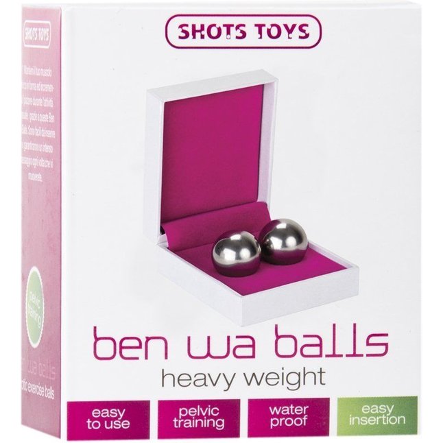 Серебристые вагинальные шарики Ben Wa Balls Heavy Weight - Shots Toys. Фотография 2.