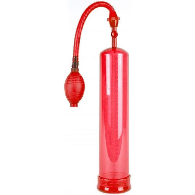 Красная вакуумная помпа Augment Pump - Shots Toys