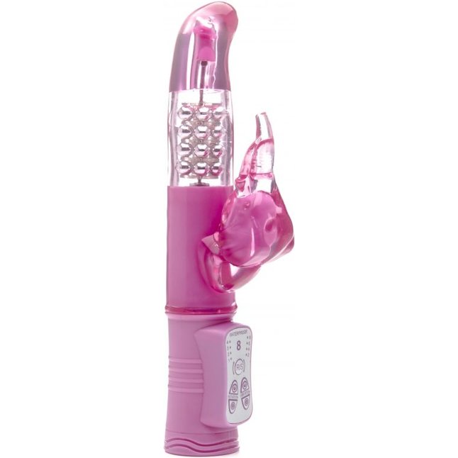 Розовый вибратор Elephant со слоником для клиторальной стимуляции - 23 см - Shots Toys
