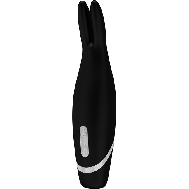 Чёрный вибростимулятор-зайчик Orna - 17,3 см - Boom