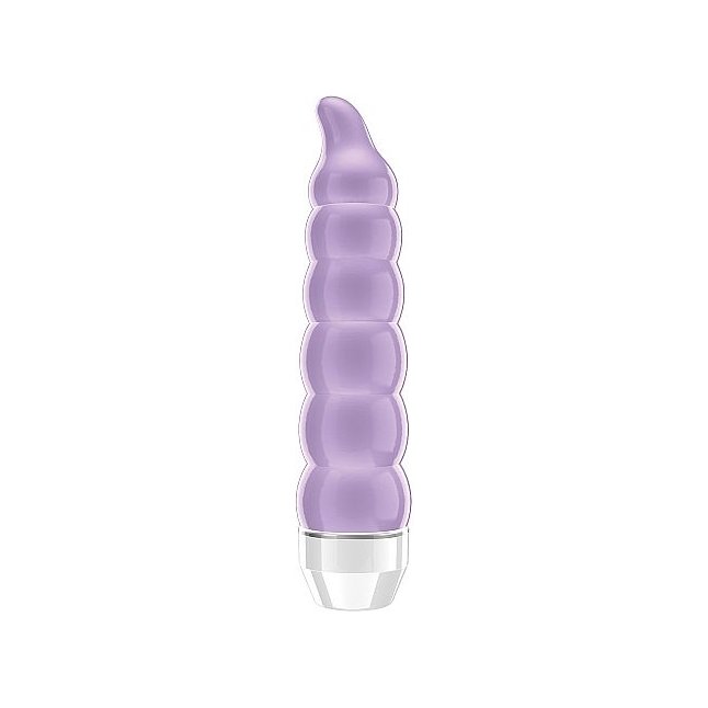 Фиолетовый фигурный вибратор Lacee с тонким кончиком - 15,5 см - Loveline