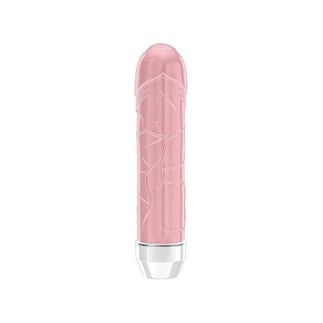 Розовый вибратор Lenore с тонкими венками - 14,5 см - Loveline