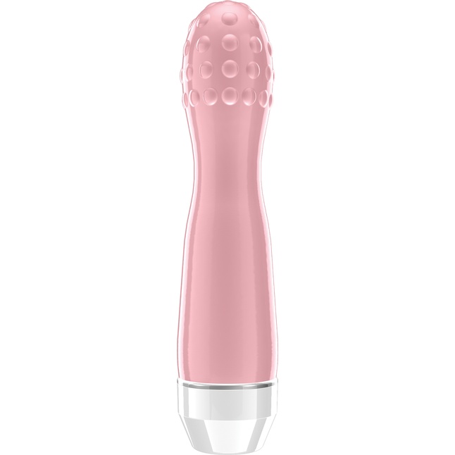 Розовый вибратор Lowri с покрытой шишечками головкой - 15 см - Loveline