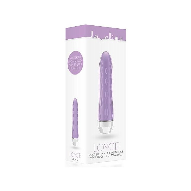 Фиолетовый вибратор Loyce с шишечками по всей длине - 14,8 см - Loveline. Фотография 3.