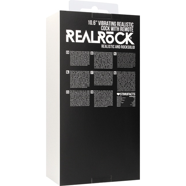Чёрный вибратор-реалистик Vibrating Realistic Cock 10 With Scrotum - 27 см - RealRock. Фотография 3.