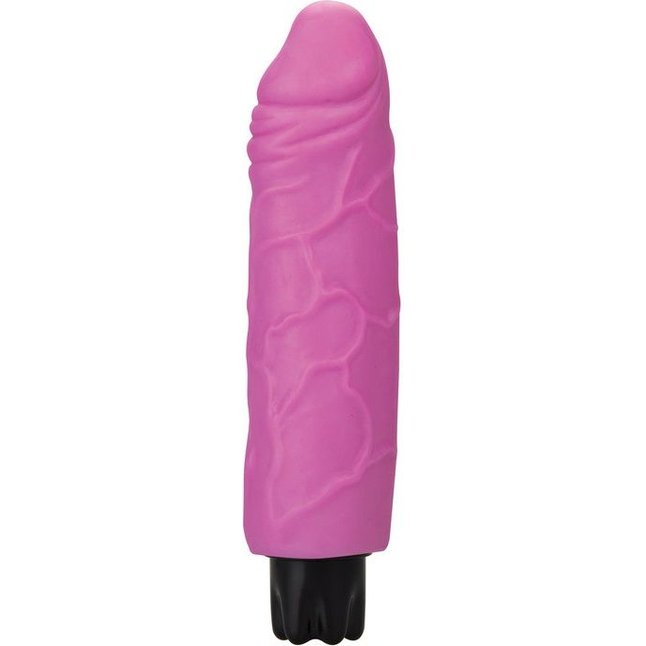 Розовый вибратор Realistic Skin Vibrator Regular - 18,3 см - Shots Toys