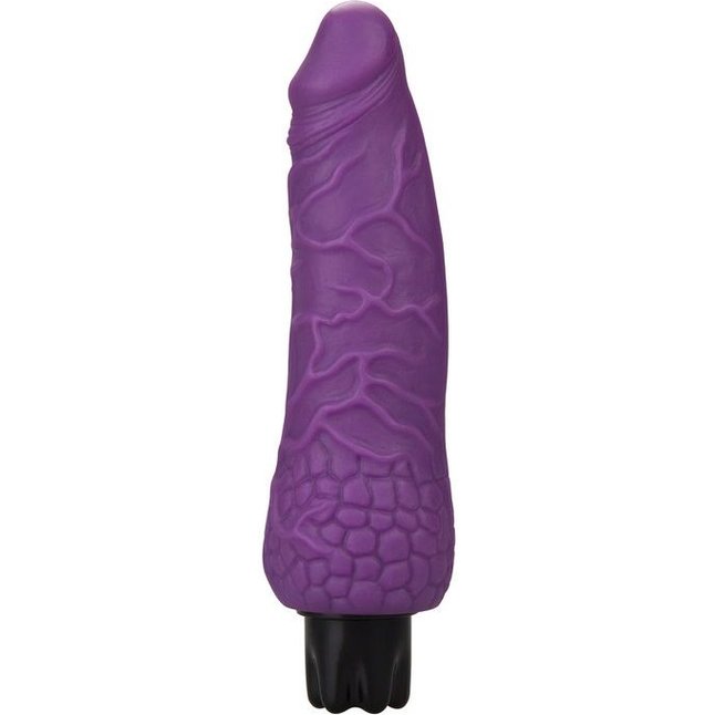 Фиолетовый вибратор-реалистик Realistic Skin Vibrator Small - 16,3 см - Shots Toys