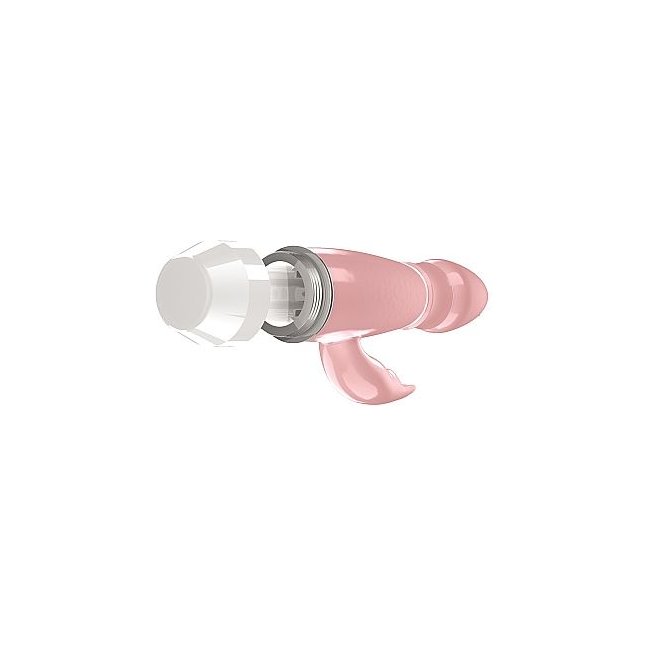 Розовый вибратор Loraine со стимулятором клитора - 16,2 см - Loveline. Фотография 2.