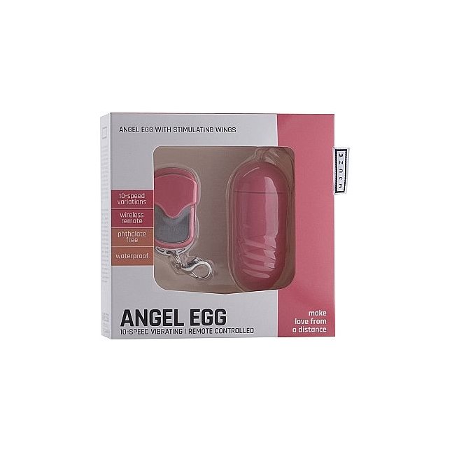 Розовое виброяйцо Angel Egg с пультом ДУ - Mjuze. Фотография 3.