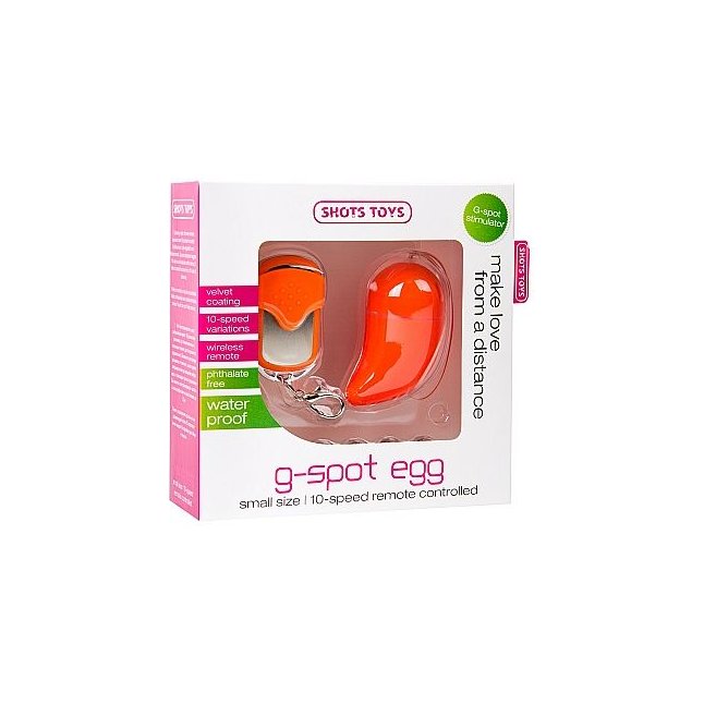 Оранжевое виброяйцо G-spot Egg Small - Shots Toys. Фотография 2.