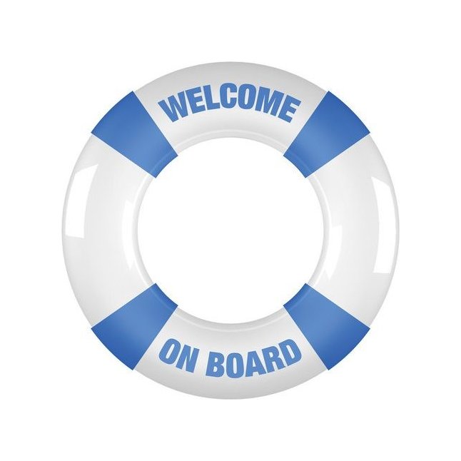 Бело-голубое эрекционное кольцо на пенис Buoy Welcome On Board - S-line