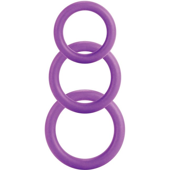 Набор из 3 фиолетовых эрекционных колец разного диаметра Twiddle Rings - Shots Toys