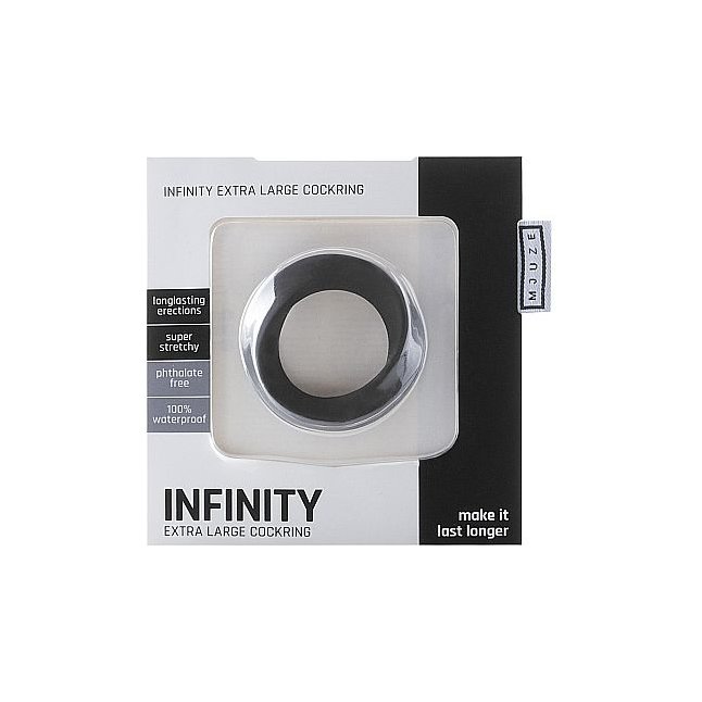 Чёрное эрекционное кольцо Infinity XL Cockring - Mjuze. Фотография 2.