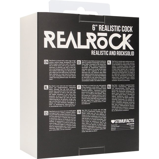 Чёрный фаллоимитатор Realistic Cock 6 - 15 см - RealRock. Фотография 3.