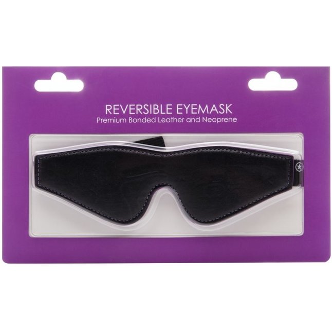 Чёрно-фиолетовая двусторонняя маска на глаза Reversible Eyemask - Ouch!. Фотография 3.