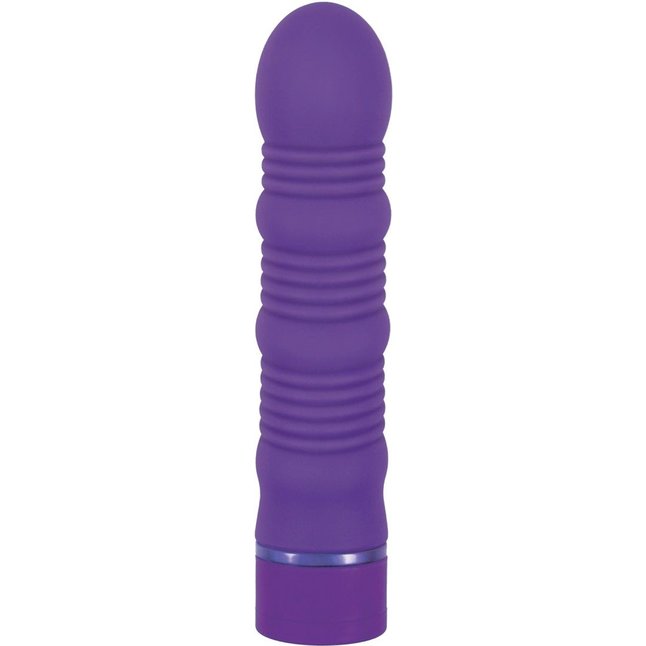 Фиолетовый ребристый вибромассажёр Maxx Power Vibe - 19 см - Power Play