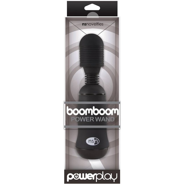 Чёрный вибромассажёр для эрогенных зон BoomBoom Power Wand - 18 см - Power Play. Фотография 3.