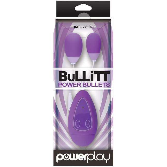 Два фиолетовых виброяйца с пультом управления вибрацией BuLLiTT Double - Power Play. Фотография 2.