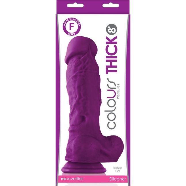 Фиолетовый фаллоимитатор Pleasures Thick 8 Dildo - 23,8 см - Colours. Фотография 2.