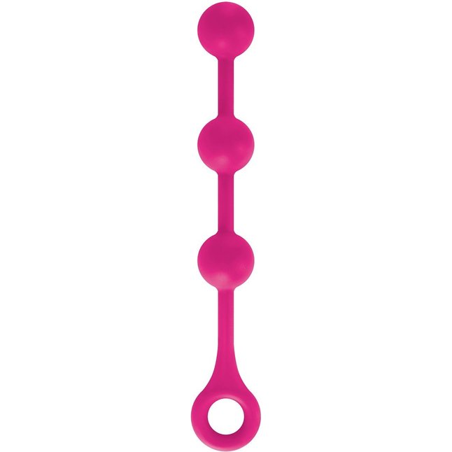 Розовая анальная цепочка Soft Balls - 31,8 см - INYA