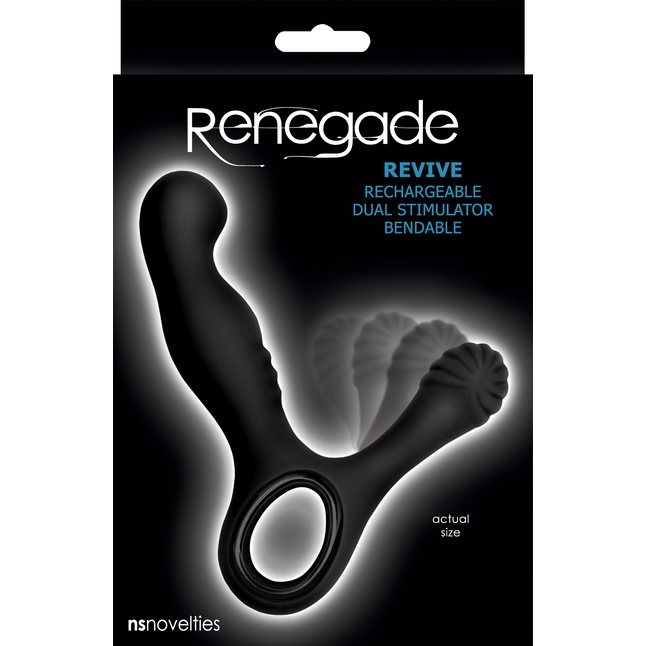 Чёрный стимулятор простаты с вибрацией Revive Prostate Massager - Renegade. Фотография 2.