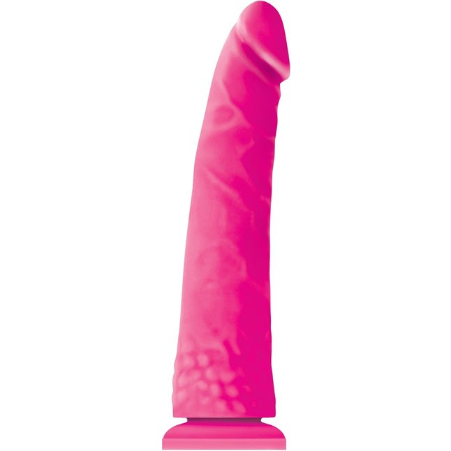 Розовый фаллоимитатор без мошонки Pleasures Thin 8 Dildo - 20 см - Colours