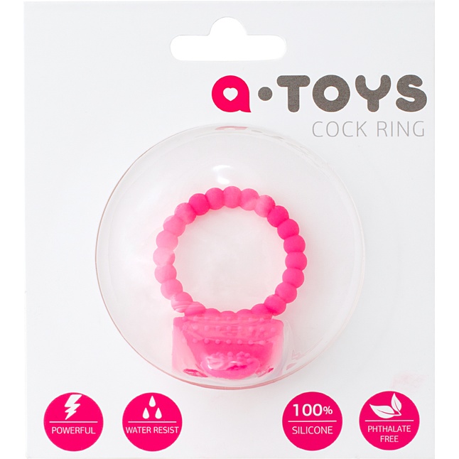 Розовое силиконовое виброкольцо A-toys. Фотография 3.