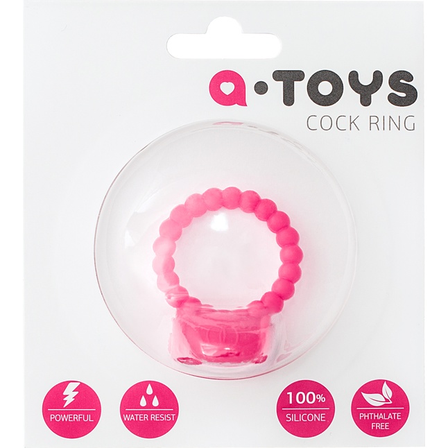 Розовое виброкольцо на пенис A-toys из силикона. Фотография 3.