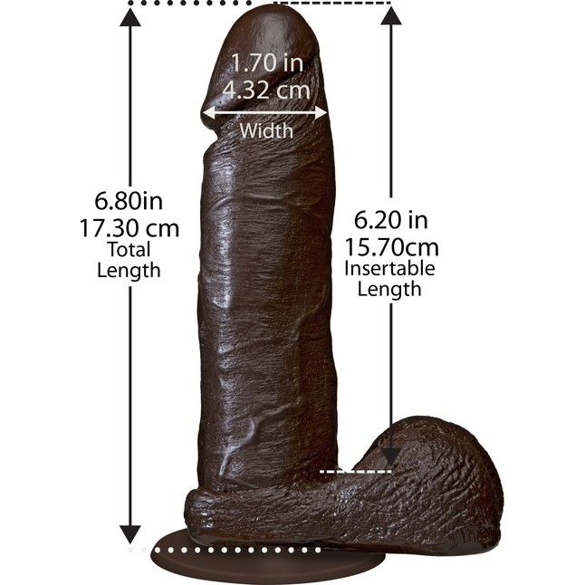 Реалистичный чернокожий фаллос The Realistic Cock 6” with Removable Vac-U-Lock Suction Cup - 19,8 см - The Realistic Cock. Фотография 2.