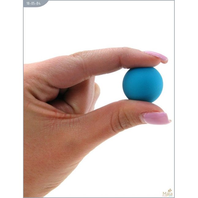 Металлические вагинальные шарики с голубым силиконовым покрытием. Фотография 2.