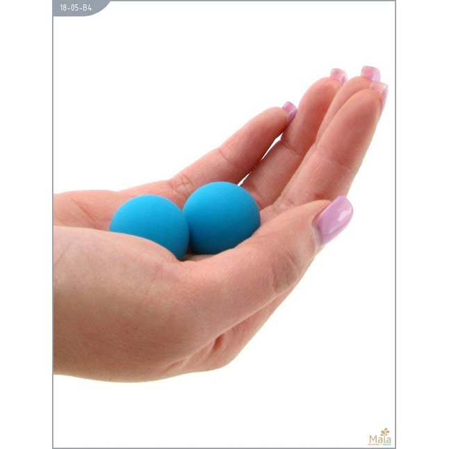 Металлические вагинальные шарики с голубым силиконовым покрытием. Фотография 3.