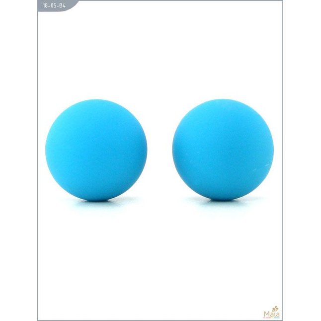 Металлические вагинальные шарики с голубым силиконовым покрытием. Фотография 4.