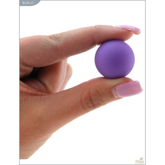 Металлические вагинальные шарики с фиолетовым силиконовым покрытием. Фотография 2.