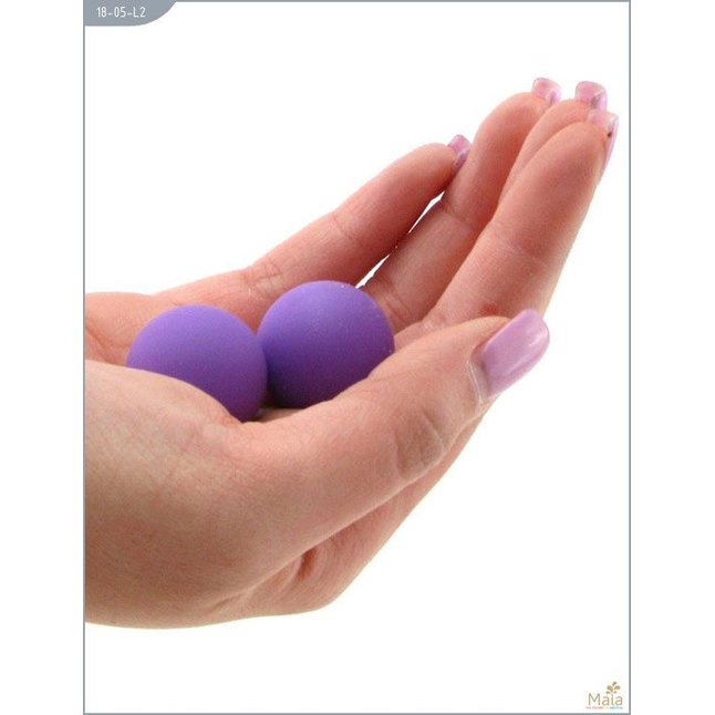 Металлические вагинальные шарики с фиолетовым силиконовым покрытием. Фотография 3.