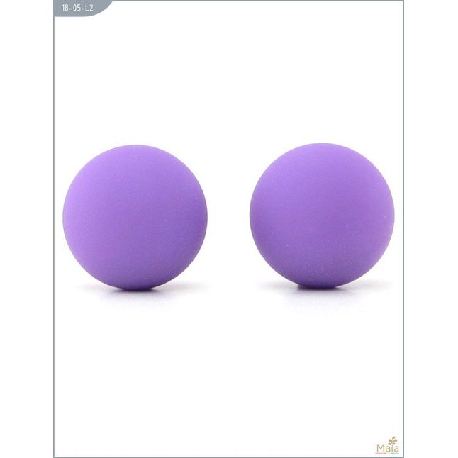 Металлические вагинальные шарики с фиолетовым силиконовым покрытием. Фотография 4.
