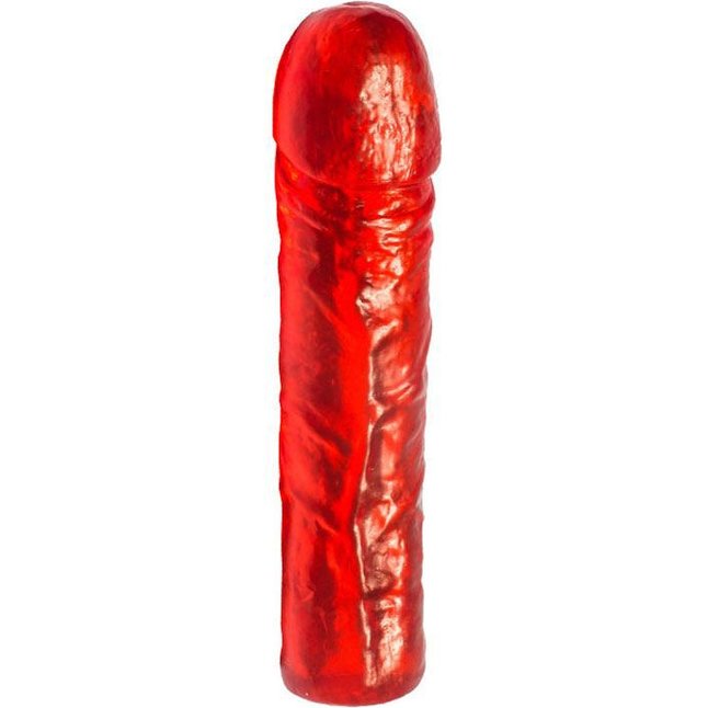 Красный гелевый фаллоимитатор - 16,5 см