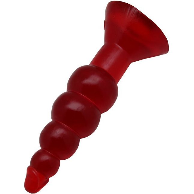 Красная гелевая анальная ёлочка - 17 см. Фотография 2.