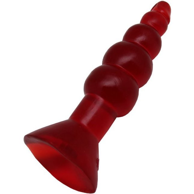 Красная гелевая анальная ёлочка - 17 см. Фотография 3.
