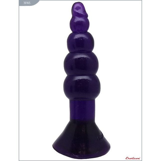Фиолетовая гелевая анальная ёлочка - 17 см