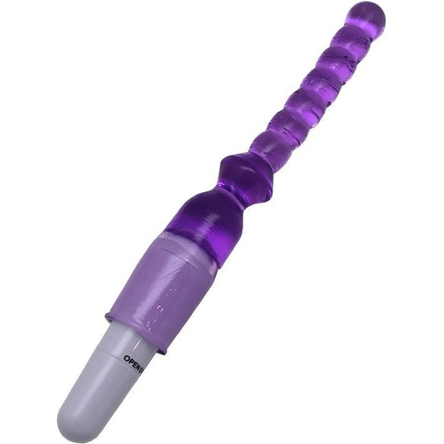 Фиолетовый гелевый анальный вибратор - 25 см. Фотография 2.