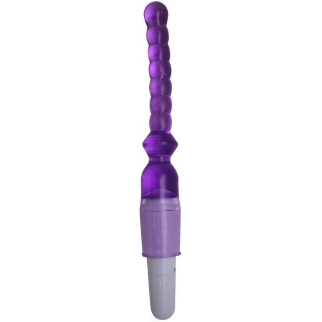 Фиолетовый гелевый анальный вибратор - 25 см