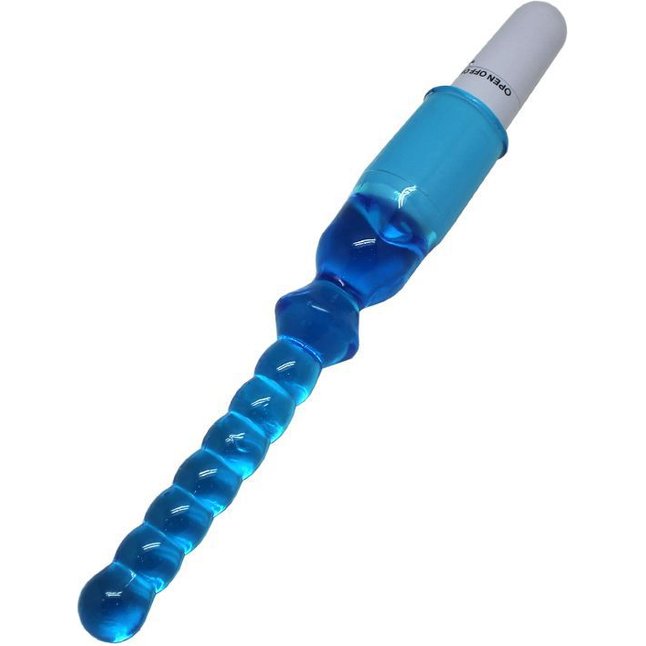 Голубой гелевый анальный вибратор - 25 см. Фотография 2.