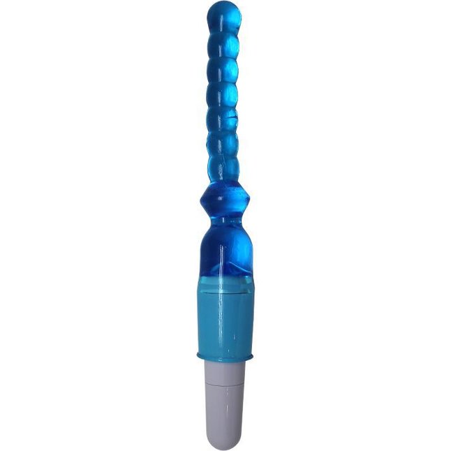 Голубой гелевый анальный вибратор - 25 см